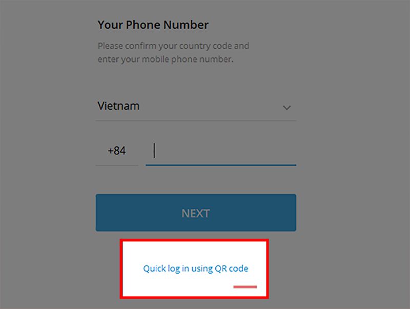 Đăng nhập Telegram trên máy tính bằng mã QR